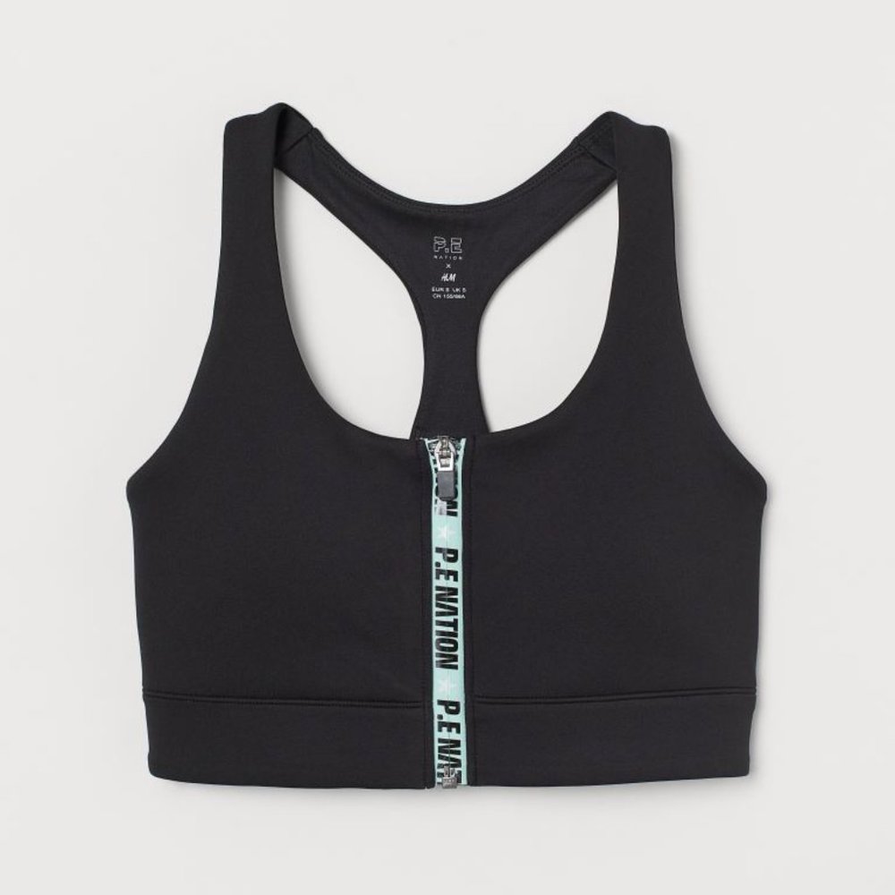 P.E Nation x H&M Padded Black Sports Bra - Size S